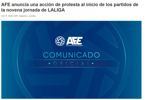 反对海外办赛！西班牙球员协会将在第9轮赛事  开始前进行抗议